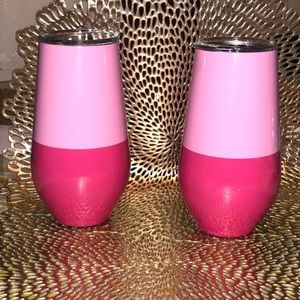 NWT 2 pink stainless steel drinkware